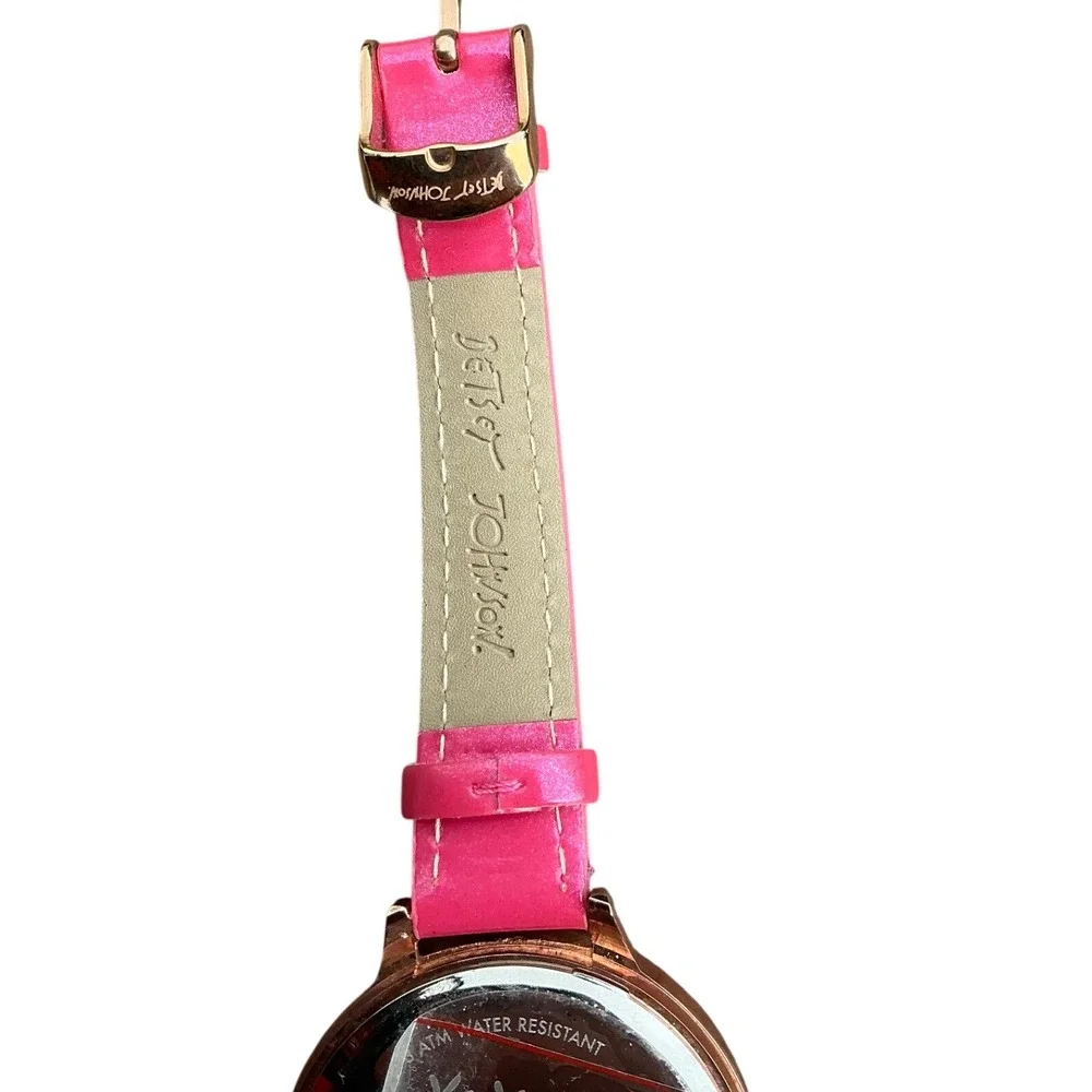 Betsey Johnson Pink Lips‎ Crystal Bezel Rose Gold Watch BJ00517-101 New Betsey Johnson Pink Lips Crystal Bezel Rose Gold Watch  main image 3